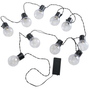 Boltze Lichterkette Loma, 230cm, schwarz, mit klaren Glühbirnen für stimmungsvolle Beleuchtung.
