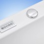 Detailansicht: Bedienelemente und Abfluss einer weißen Ottofond Whirlpool-Badewanne.