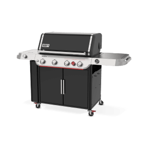 Schwarzer Weber Genesis EP-435W GBS Gasgrill mit 4 Brennern, Sear Zone und Seitenschrank.