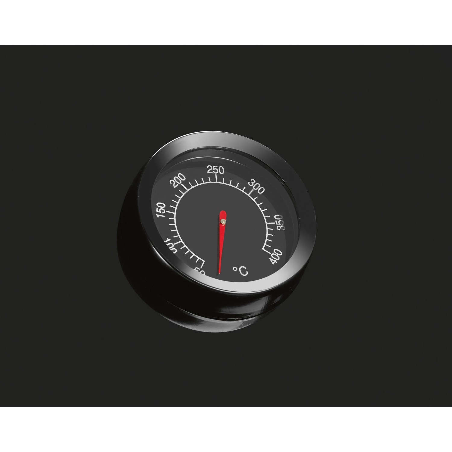 Detailaufnahme des Deckelthermometers vom Jamestown Gasgrill Knox II.