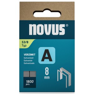 Novus Feindrahtklammern A 53, 8 mm, 1800 Stück, verzinkt. Geeignet für Tacker.