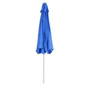 Zusammengeklappter, blauer MCW Sonnenschirm Asti mit Ø 3m und Kurbel.