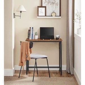 Songmics Computertisch Brandon 80 x 50 x 76 cm Braun-Schwarz