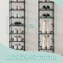 Schwarzes Songmics Schuhregal Rylan mit 10 Ebenen und verschiedenen Schuhen.
