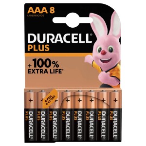 Duracell AAA Batterien, 8er Pack. Alkaline Batterien für diverse Geräte.