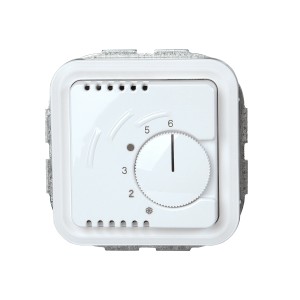 Kopp Raumthermostat Öffner Arktisweiß, Temperaturregler mit Drehknopf.