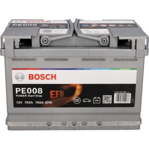 Bosch PowerLine EFB Autobatterie, 70Ah 760A, für zuverlässigen Start und moderne Fahrzeuge.