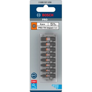 Bosch Bit-Set Torx Security Pro Impact, 8-teilig für Schlagschrauber und Bohrschrauber.