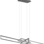 Moderne LED-Pendelleuchte Salinas, 34W, Nickel matt, mit Switch Dimmer für Wohn- und Esszimmer.