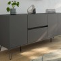 Posseik Sideboard Industrial I, 180 cm breit, in Grafit mit 2 Schubladen und 3 Türen.