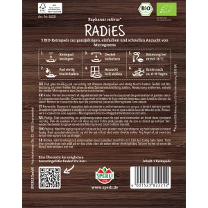 Sperli BIO Microgreen-Pads Radieschen: 3 Keimpads für die Anzucht von würzigen Microgreens.