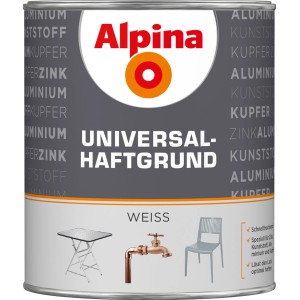 Alpina Universal-Haftgrund, 2 Liter Dose, weiß. Grundierung für Metalle und Kunststoffe.