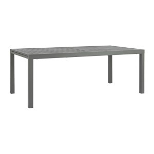 Anthrazitfarbener Yes Ausziehtisch Hilde, 200/300x100 cm, ideal für Garten und Terrasse.