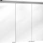 Keuco Royal L1 Spiegelschrank, silber-eloxiert, mit drei Spiegeltüren und Beleuchtung.