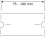 Skizze: WC-Sitz Calla Befestigungsabstand (75-180mm) für optimale Passform.