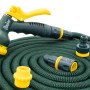 Flexibler Gartenschlauch 33m Grün inkl. Brause und Anschluss Stück_3