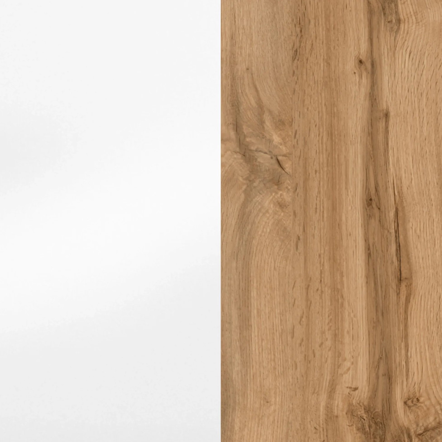 Detailaufnahme: Held Möbel Hochschrank Salerno, 40 cm, matt Weiß und Wotaneiche Dekor.