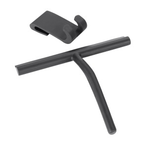 Schwarzer Schöner Wohnen Duschabzieher Mondine aus Silikon mit Halter für Bad & Dusche.