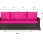 Setgarden Gartenkissen für Polyrattan-Möbel, 170x50x50 cm, Rose, für 3-Sitzer Gartensofa.