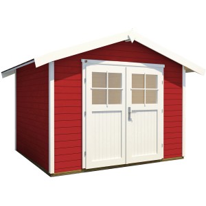 Weka Gartenhaus 122 Gr.2, Satteldach, Schwedenrot, mit Doppeltür. Ideal als Gerätehaus.