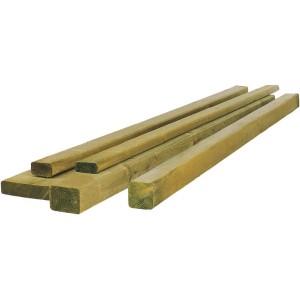 Kesseldruckimprägniertes Konstruktionsholz Nadelholz, 2,2x4,5x300cm, für den Außenbereich.