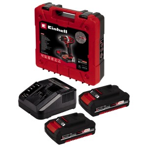 Einhell Akku-Bohrschrauber TE-CD 18/40-1 Li Set mit Koffer, Ladegerät und zwei Akkus.