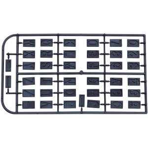 Proxxon Buchstaben- und Zahlensatz für Graviergerät GE 70/20, Schablone mit A-Z, 0-9.