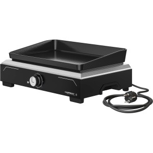 Campingaz Elektrogrill Plancha Electric 1 XD: Schwarzer Tischgrill mit gusseiserner Grillplatte.