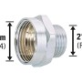Gewinde-Reduzierstück, verchromtes Messing, Ø 24,1 mm x Ø 21 mm, für Gewindefittings.