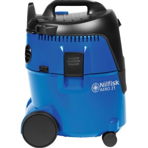 Nilfisk Aero 21-01 PC Nass- und Trockensauger in Blau und Schwarz.