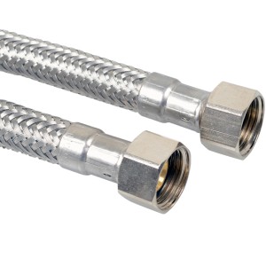 Flexibler Kirchhoff Anschlussschlauch, 300 mm, Edelstahl, mit 1/2IG Anschlüssen.