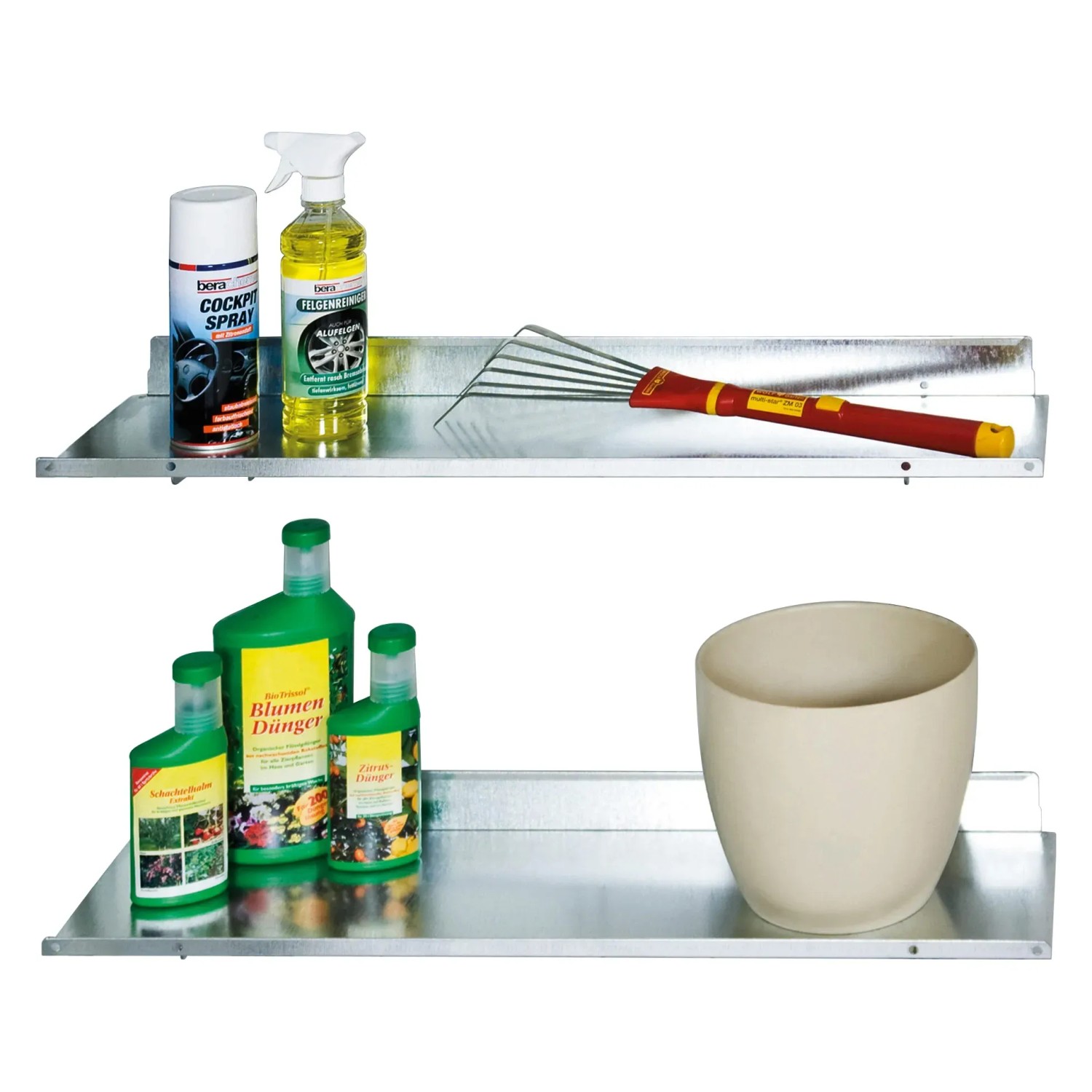 Biohort Regale-Set für StoreMax 190: 2 Stahlböden und Regalsteher zur optimalen Nutzung des Stauraums.