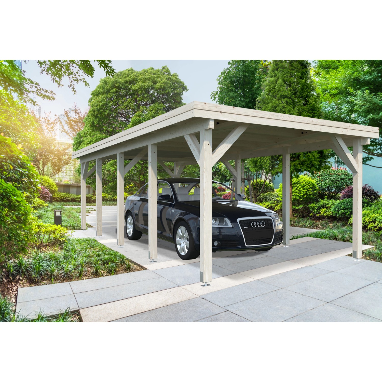 Palmako Carport Karl 315 x 732 cm Lackiert Dunkelgrau FSC®_6