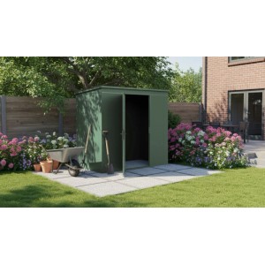 Weka Metall-Gerätehaus Gary 242 cm x 148 cm Grün