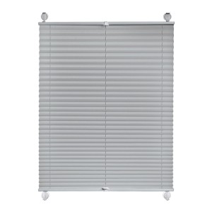 Graues GARDINIA Plissee Vacufix 60x130 cm mit Saugnäpfen. Werkzeugloser Sichtschutz für Fenster, lichtdurchlässig.