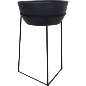 Schwarzer Siena Garden Pflanzenständer Rodos, Ø 31 cm, Höhe 50 cm, aus Metall.