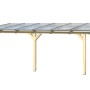 Skan Holz Terrassenüberdachung Bormio, 648x250 cm, Leimholz Natur mit klarer Doppelstegplatte.