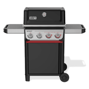 Schwarzer Weber Gasgrill E-425 GBS Spirit 2025 mit 4 Brennern und Sear Boost Funktion.