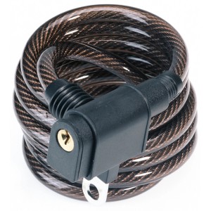 Prophete Spiralkabelschloss, 150cm, Ø 8mm, aufgerollt. Fahrradschloss für Grundsicherung.