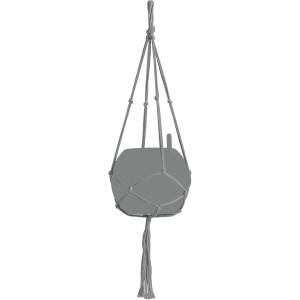 Graue Lechuza Makramee Hängeampel Cotton Pure 90, 22x14 cm. Blumenampel aus Baumwolle.