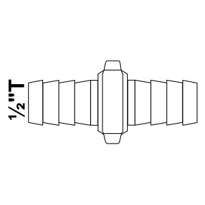 Kirchhoff Schlauchverbinder aus Messing, 1/2 Zoll T-Stück, 3-teilig, zur Verbindung von Gartenschläuchen.