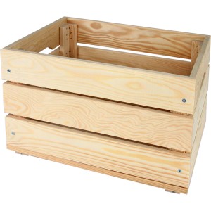 Große, unbehandelte Holz-Allzweckkiste (20,5 l) aus Kiefernholz mit Tragegriffen. Ideal zur Aufbewahrung.