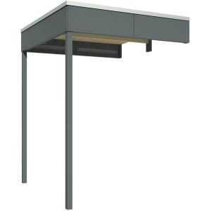 Skan Holz Überdachung für CrossCube Gartenhaus, Gr. 2, 168x169 cm, grau. Gartenhaus-Zubehör.