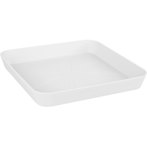 Weißer, eckiger Elho Untersetzer Loft Urban, 22x22 cm, für den Außenbereich.