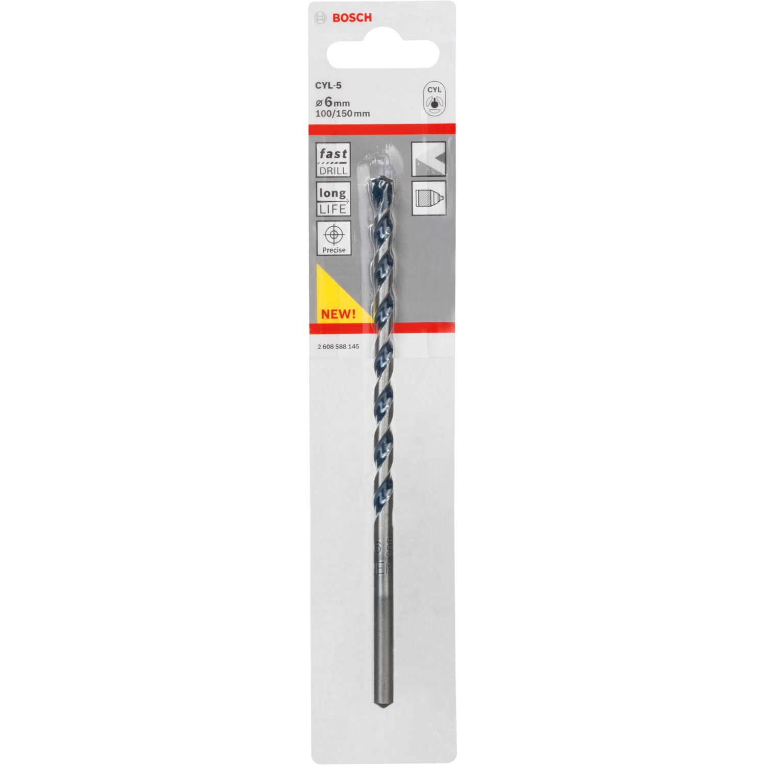 Bosch Betonbohrer Pro CYL-5, 6mm. Geeignet für Bohrungen in Beton, Mauerwerk und Stein.