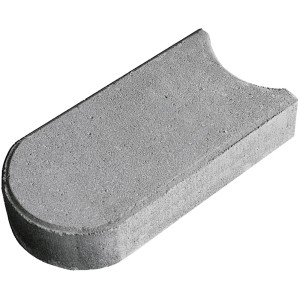 Graue Mähkante aus Beton, 22x12x4,5 cm, zur Gartengestaltung und Rasenbegrenzung.