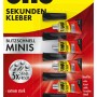 UHU Sekundenkleber flüssig, 5x1g Minis im Blisterpack. Extrem starker, schnell trocknender Kleber für viele Materialien.