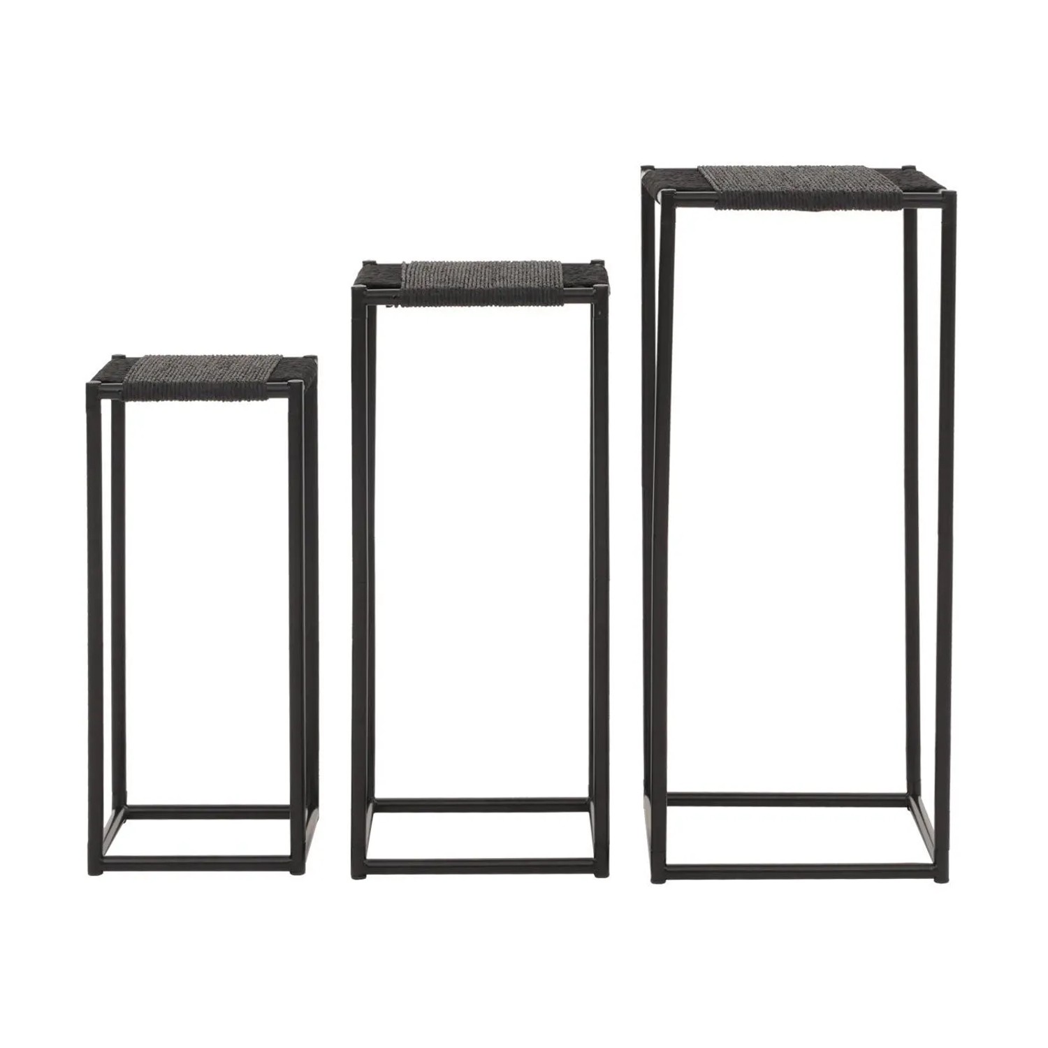 MCW 3er-Set Blumentisch N70 Stapelbar Metall Papierseil Anthrazit kaufen bei OBI