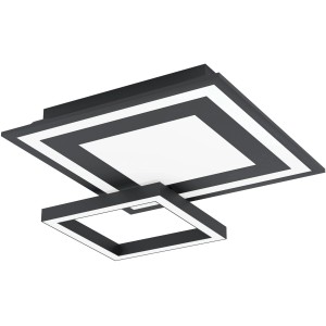 Eckige LED-Deckenleuchte Savatarila-Z von Eglo, schwarz-weiß, mit Zigbee-Funktion.
