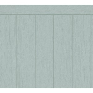A.S. Creation Vliestapete Wallpanel in Türkis-Beige mit Holzoptik.